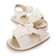 thumbnail image 1 of Zwiiyzr 2024 Baby Girls Sandals Infant Toddler Shoes Open Toe Ankle Strap Summer Outside Wear Non-Slip Breathable Sandals 6-12 Months White, 1 of 6
