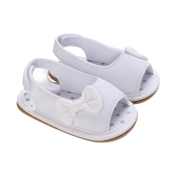Zwiiyzr 2024 Baby Girls Sandals Infant Toddler Shoes Open Toe Slip On Summer Outside Wear Non-Slip Breathable Sandals 6-12 Months White
