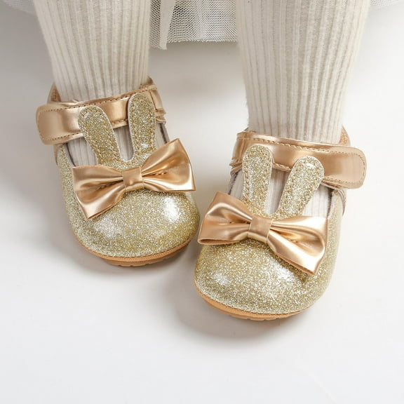 Zwiiyzr 2024 Baby Girls Sandals Infant Toddler Shoes Round Toe Slip On Summer Outside Wear Non-Slip Breathable Sandals 6-12 Months Gold