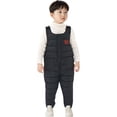 thumbnail image 1 of Zwiiyzr Baby Toddler Unisex Winter Snow Pants Down Puffer Warm Overall Windproof Fleece Lined and Redular Black, 1 of 6