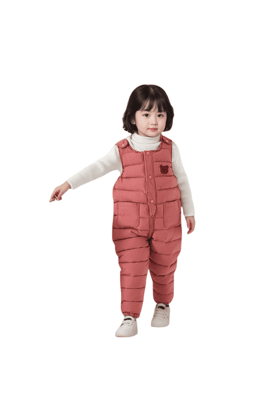 Zwiiyzr Baby Toddler Unisex Winter Snow Pants Down Puffer Warm Overall Windproof Fleece Lined and Redular Watermelon Red