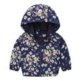 thumbnail image 1 of Zwiiyzr Baby Windbreaker Jacket Toddler Kids Boys Girls Windproof Jacket Trendy Cute Cartoon Flowers Car Pattern Hooded Coat Rain Coat Baby Clothes White, 1 of 4