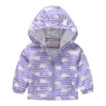 thumbnail image 1 of Zwiiyzr Baby Windbreaker Jacket Toddler Kids Boys Girls Windproof Jacket Trendy Cute Cartoon Flowers Rabbit Pattern Hooded Coat Rain Coat Baby Clothes Purple, 1 of 9
