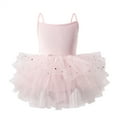 thumbnail image 1 of Zwiiyzr 2025 Ballet Leotard Cami Tulle Tutu Dress for Girls Dance Gymnastics Camisole Bodysuit Training Outfit Pink, 1 of 3