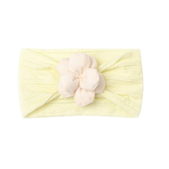 Zwiiyzr Bows for Girls Headbands Toddler Cute Bowknot Flower Solid Color Baby Headdress Elastic Band Hair Band Hair Accessories for 0-3 Years Beige
