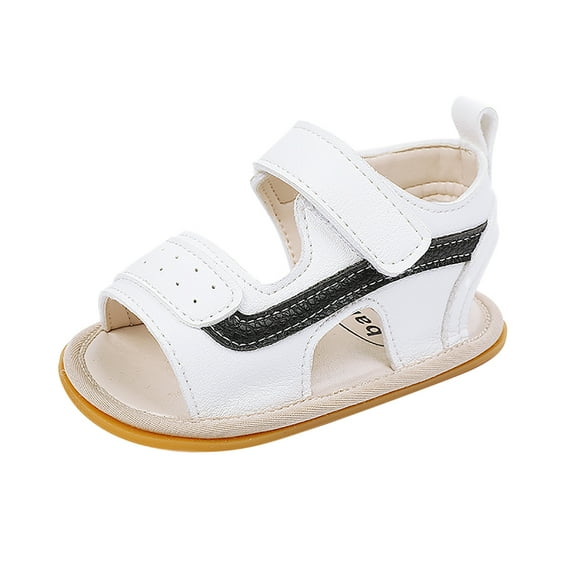 Zwiiyzr Boys Baby First Walking Shoes 0-15 Months Infant Slingback Sandals Toddler Kid Summer Breathable Soft Bottom Casual Non-Slip Casual Shoes White