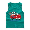 thumbnail image 1 of Zwiiyzr 2025 Boys Cartoon Sleeveless Tank Tops Crewneck Tees Casual Basic Solid Undershirts 1-12 Years Olive Green, 1 of 3