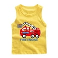 thumbnail image 1 of Zwiiyzr 2025 Boys Cartoon Sleeveless Tank Tops Crewneck Tees Casual Basic Solid Undershirts 1-12 Years Yellow, 1 of 3