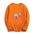 thumbnail image 1 of Zwiiyzr Boys Girls Tshirts Thin Crewneck Sweatshirts Toddler Baby Sweatshirt Solid Cotton Soft Long Sleeve Pullover Tops 3-10 Years Orange, 1 of 2