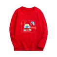 thumbnail image 1 of Zwiiyzr Boys Girls Tshirts Thin Crewneck Sweatshirts Toddler Baby Sweatshirt Solid Cotton Soft Long Sleeve Pullover Tops 3-10 Years Red, 1 of 2