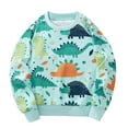 thumbnail image 1 of Zwiiyzr Boys Long Sleeve Prints Shirts Winter Fall Cute Crewneck Tops Dressy Casual Blouses Toddler Baby Clothes Size 2-8 Years Mint Green, 1 of 8