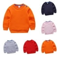 thumbnail image 1 of Zwiiyzr 2024 Boys and Girls Crewneck Sweatshirt Winter Kids Toddler Solid Color Long Sleeve Pullover Outerwear Dark Blue, 1 of 4