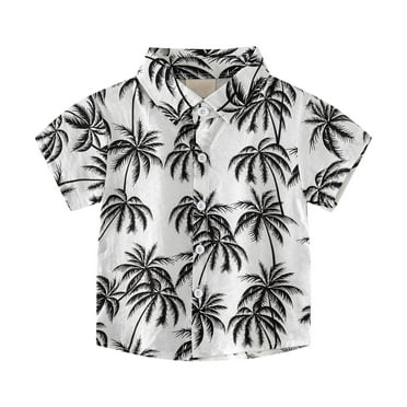 Zwiiyzr Button Down Shirts for Kids Boys Short Sleeve Graphic T-Shirt Printed Summer Tops for 3-8 Years Multicolor