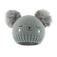 thumbnail image 1 of Zwiiyzr Cute Bear Baby Beanie Pompom Baby Boys Fleece Lined Hat Infant Toddler Winter Knitted Beanies for Girls Boys 0-3 Years Gray, 1 of 3