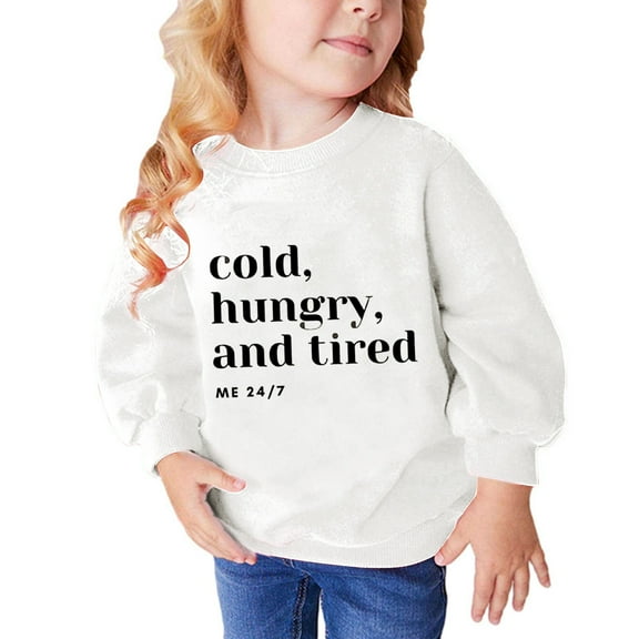 Zwiiyzr Fall and Winter Little Big Girls Boys Sweatshirt Heart Print Letter Printed Long Sleeve Pullover Shirt Sweater Tops Baby Clothes 2-10 Years White