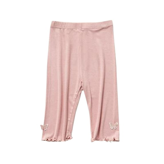 Zwiiyzr Girls Bike Shorts Kids Solid Color Dance Shorts Under Dress for Kids Toddler Girl 1-9 Years Pink