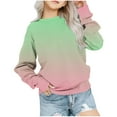 thumbnail image 1 of Zwiiyzr Girls Crewneck Oversized Sweatshirt Kids Long Sleeve Multi-Color Trendy Pullover Tops 1-12 Years Green, 1 of 4