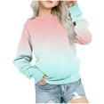 thumbnail image 1 of Zwiiyzr Girls Crewneck Oversized Sweatshirt Kids Long Sleeve Multi-Color Trendy Pullover Tops 1-12 Years Sky Blue, 1 of 4