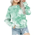 thumbnail image 1 of Zwiiyzr Girls Crewneck Oversized Sweatshirt Kids Multi-Color Fashion Long Sleeve Pullover Tops Toddler Kids 1-12 Years Green, 1 of 5