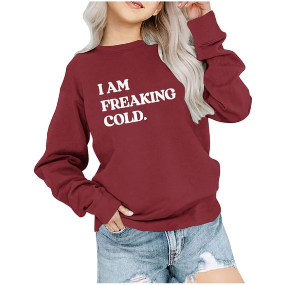 Zwiiyzr Girls Crewneck Oversized Sweatshirt Solid Color Letter Printed Kids Trendy Long Sleeve Loose Round Neck Tunic Blouse Pullover Tops 1-12 Years Red