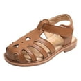 thumbnail image 1 of Zwiiyzr Girls Shoes 2-9 Years Slingback Sandals Sandals Baby Children Hollow Out Princess Shoes Soft-Soled Casual Beach Sandals Brown, 1 of 6