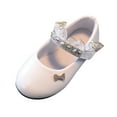 thumbnail image 1 of Zwiiyzr Girls Toddler Dress Shoes Flower Princess Mary Low Heels Performance Leather Shoes for Party Wedding (Little/Big Kid) White, 1 of 5