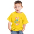 thumbnail image 1 of Zwiiyzr 2024 Happy Easter Day Cute Colorful Bunny Hunting T-Shirt for Kids Round Neck Short Sleeve Shirts for Boys Girls Yellow-4 Years, 1 of 7