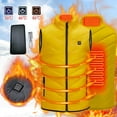 thumbnail image 1 of Zwiiyzr Includes Power Bank Usb Intelligent Constant Temperature Heated Windproof Plus Size Coat for Children Winter 2 Heated Jacket Coat Yellow, 1 of 8