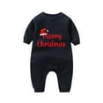 thumbnail image 1 of Zwiiyzr 2025 Infant Baby Boy Girl Clothes 1-24 Months Jumpsuit My First Christmas Rompers with Hat Winter Warm Outerwear Outfits Long Sleeve Onesie Black, 1 of 4