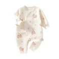 thumbnail image 1 of Zwiiyzr Infant Baby Boy Girl Clothes Cotton Quilted Clothes Fall and Winter Warm Clothes Thickened Romper Suit Warm Jumpsuit Long Sleeve Onesie White, 1 of 5