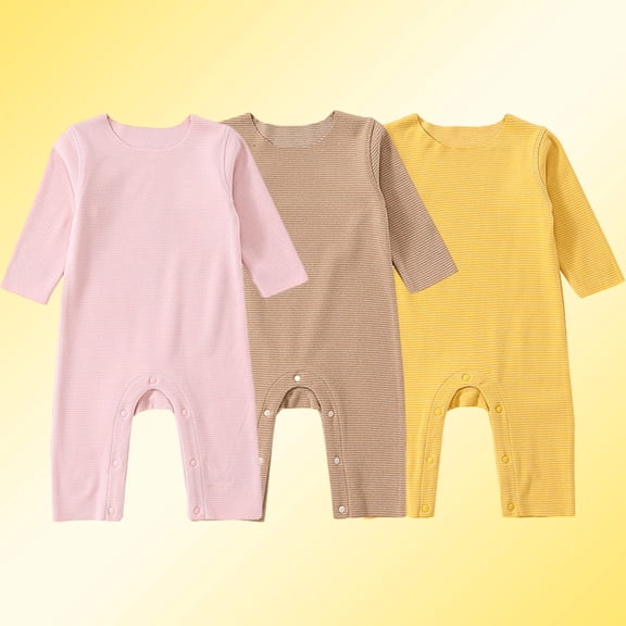 Zwiiyzr Infant Baby Boy Girl Clothes Fall and Winter Velvet Jumpsuit Thick Warm Romper Outdoor Clothing for 0 To 1 Years Old Long Sleeve Onesie Coffee