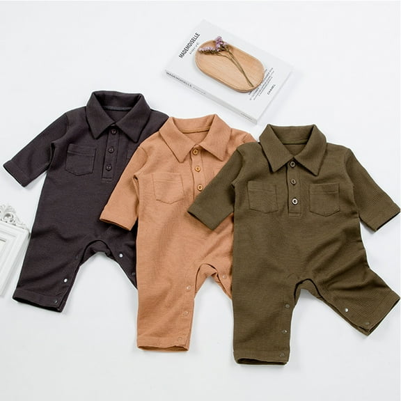 Zwiiyzr 2025 Infant Baby Boy Girl Clothes Thin Cotton Jumpsuit Warm Climbing Clothes Long Sleeve Onesie Yellow