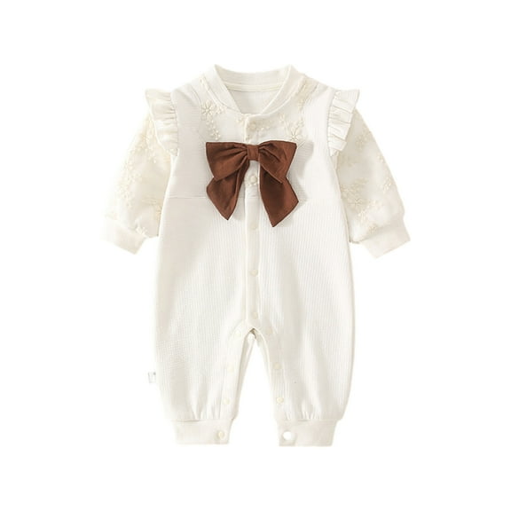 Zwiiyzr 2025 Infant Baby Girl Boy One Piece Outfit Solid Romper Long Sleeve Onesie Cotton Jumpsuit Outfits Baby Clothes Gray