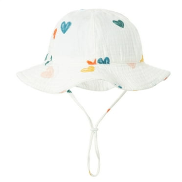 Zwiiyzr Infant Bucket Hat Wide Brim Baby Summer Sun Protection Floppy Fashion Print Sun-hat Outdoor Cute Sunscreen A 3-12 Months