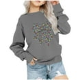 thumbnail image 1 of Zwiiyzr Kid's Christmas Sweatshirt Crewneck Pullover Sweater Long Sleeve Shirt Fall Clothes Printed Top T-Shirt for Boys and Girls Sweatshirts 1-12Y Gray, 1 of 5