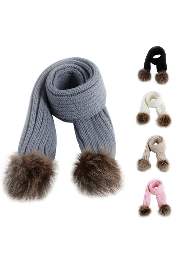 Zwiiyzr 2024 Kids Baby Scarf Soft Warm Knit Neck Warmer Winter Classic Scarf for Boys Girls Pink