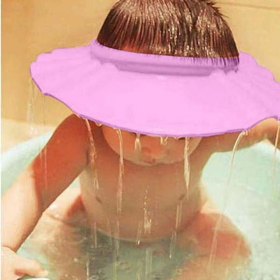 Zwiiyzr Kids Boys Girls Safe Shampoo Shower Bathing Cap Protection Bath Cap Children Soft Adjustable Visor Hat Pink