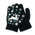thumbnail image 1 of Zwiiyzr Kids Christmas Gloves Winter Toddler Gloves Full Fingers Knit Gloves Children Stretchy Warm Gloves for Boys Girls Christmas Gifts Black, 1 of 2