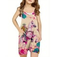 thumbnail image 1 of Zwiiyzr 2025 Kids Girls' Jumpsuits & Rompers Summer Tie Dye Sleeveless Casual Romper Spaghetti Strap Shorts Overalls with Pockets Size 5-14 Years Multicolor-E, 1 of 5