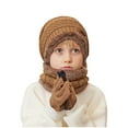 thumbnail image 1 of Zwiiyzr Kids Winter Beanie Hat Warm Knit Thick Ski Cap And Scarf Gloves Set For Girls Boys 1-11 Years Khaki, 1 of 6