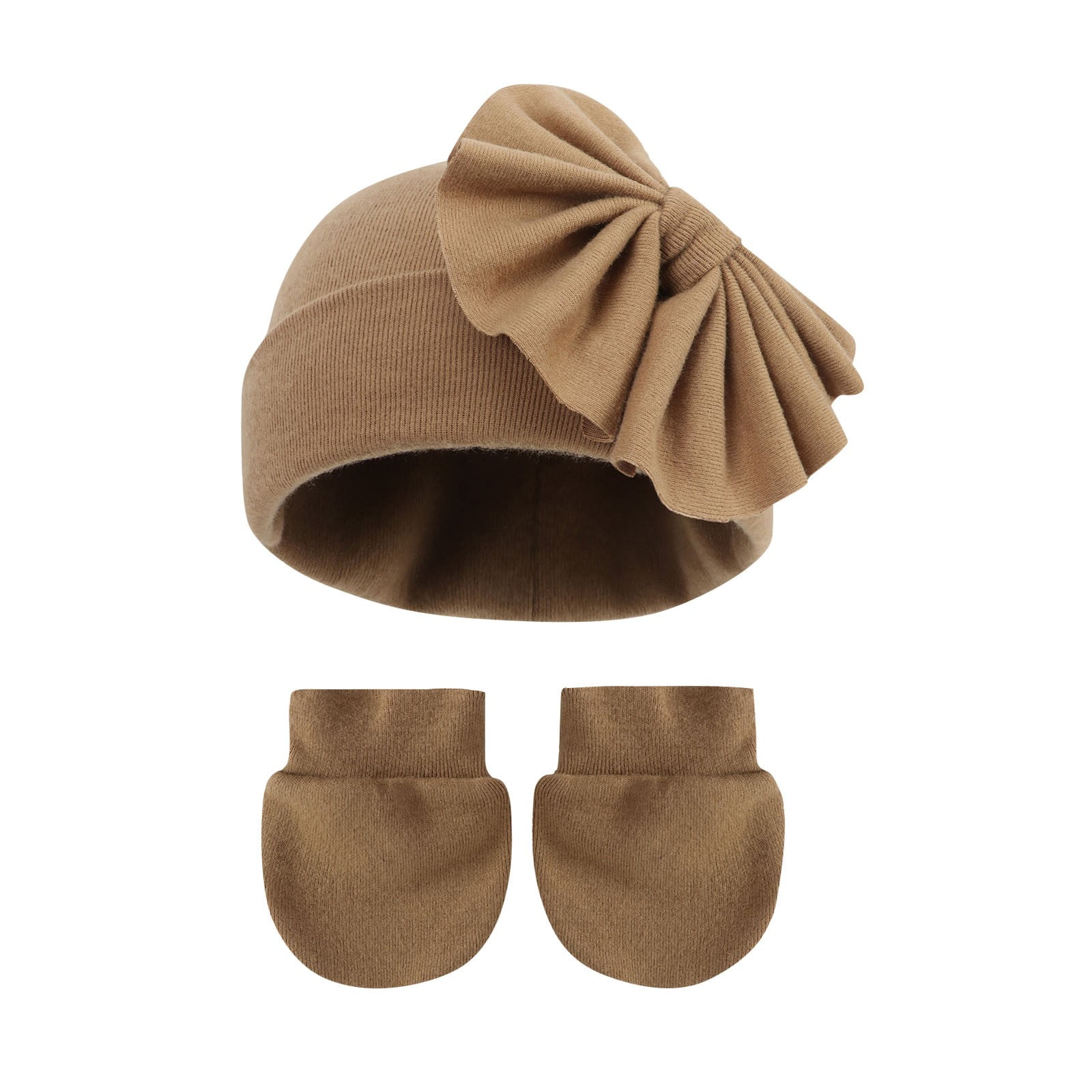 Zwiiyzr Kids Winter Beanie and Gloves Set Bow Knit Hat Unisex