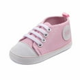 thumbnail image 1 of Zwiiyzr Newborn Infant Baby Canvas Anti-slip Soft Shoes First Walkers Boys Girls Sandals Solid Color, Pink, 3-6 Months, 1 of 5