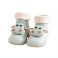 thumbnail image 1 of Zwiiyzr Newborn Infant Toddler Baby Shoes Boys Girls Non-Slip 3Months-3Years Floor Socks Shoes Indoor Shoes Cute Winter Warm Children Socks Booties First Walking Shoes Blue, 1 of 6