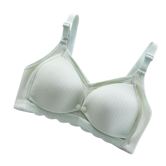 Zwiiyzr 2025 Nursing Bras for Breastfeeding Seamless V Neck Thin Front Buckle Maternity Bra Comfort Pregnancy Bralette Green