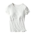 thumbnail image 1 of Zwiiyzr Nursing Tops for Breastfeeding Maternity Shirts for Women Round Neck Short Sleeve Shirts Comfortable Solid Color Pregnant Blouse Tops T-Shirt Maternity Summer Clothes White, 1 of 3
