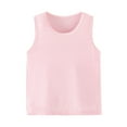 thumbnail image 1 of Zwiiyzr Sleeveless Shirts for Kids Toddler Solid Color T-Shirt Round Neck Crop Top for Girls and Boy Tank Top Tee for 2-12 Years Pink, 1 of 2