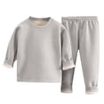 thumbnail image 1 of Zwiiyzr Thermal Underwear Set for Kids Toddler Baby Clothes Fleece Lined Round Neck Winter Warm Base Layer Long Johns Sets for Girls Boys 1-7T Gray, 1 of 4