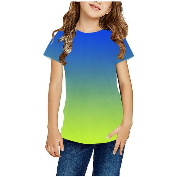 Zwiiyzr 2024 Tie Dye T-Shirt for Kids Rainbow Colorful Tie Dye Cotton Round Neck Short Sleeve Shirts for Boys Girls Multicolor-3-4 Years