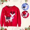 thumbnail image 1 of Zwiiyzr Toddler Baby Boy Girl Christmas Sweater Pullover Reindeer Snowman Sweatshirts Knit Tops for 2-7 Years Blue, 1 of 7