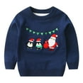 thumbnail image 1 of Zwiiyzr Toddler Baby Girl Boy Christmas Knit Sweater Round Neck Long Sleeve Pullover Sweatshirt Fall Winter Baby Clothes 2-7 Years Blue, 1 of 3